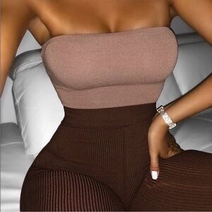 ▪️6/$25▪️ NWOT Naked Wardrobe Brown Ribbed Leggings